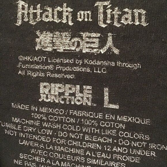 Ripple Junction Attack on Titan Men's T-Shirt The World Is Cruel Mikasa L - Picture 2 of 3